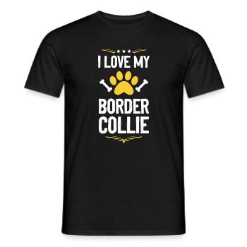 J’adore le Border Collie - T-shirt homme - noir - Devant - AI Model Male 178 light (178cm)