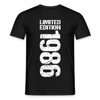 Édition limitée 1986 40e anniversaire - T-shirt homme - noir - Devant - AI Model Male 178 light (178cm)
