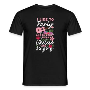 Hawaiian Ukulele Uke I Like To - Men's T-Shirt - black - Front - AI Model Male 178 light (178cm)
