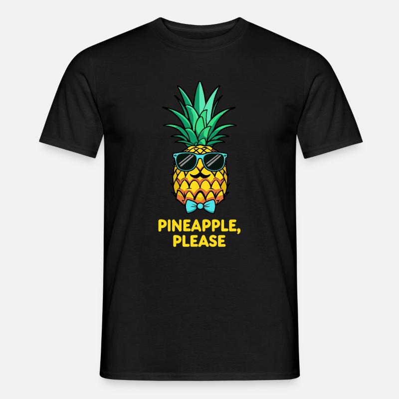 Coole Ananas - "Pineapple, Please" - Männer T-Shirt - Schwarz