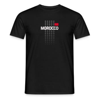 Équipement des fans de l’équipe nationale de football du Maroc - T-shirt homme - noir - Devant - AI Model Male 178 light (178cm)