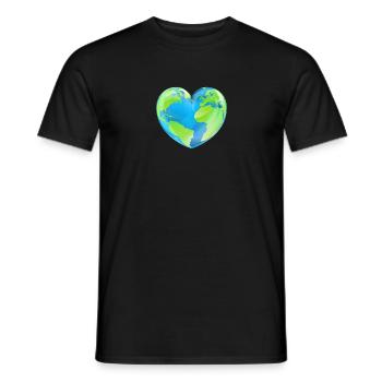 Jour de la Terre Mère Planète Cœur - T-shirt homme - noir - Devant - AI Model Male 178 light (178cm)