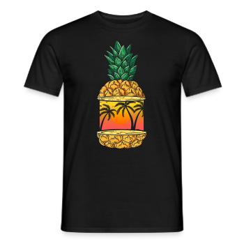 Pineapple Summer Vacation Travel Vacation Hawaii - Men's T-Shirt - black - Front - AI Model Male 178 light (178cm)