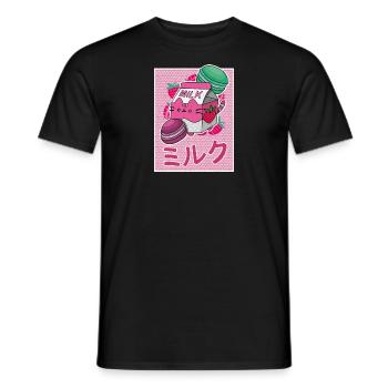 Erbeeren Getränk Japanisch Kawaii Milkshake - Männer T-Shirt - Schwarz - Vorne - AI Model Male 178 light (178cm)