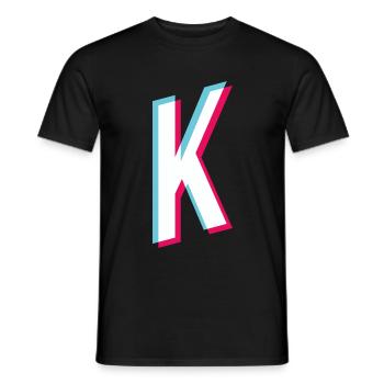 K - Buchstabe K - Männer T-Shirt - Schwarz - Vorne - AI Model Male 178 light (178cm)