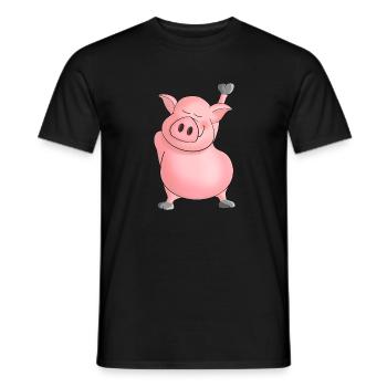 pig - Men's T-Shirt - black - Front - AI Model Male 178 light (178cm)