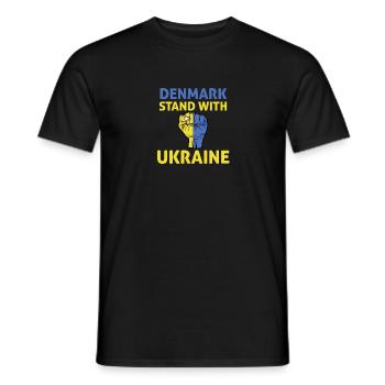 Danemark Ukraine - je soutiens Ukraine - T-shirt homme - noir - Devant - AI Model Male 178 light (178cm)