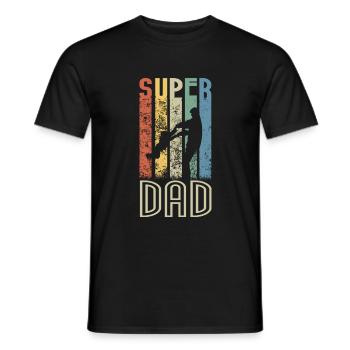 superdad, superpapa, Father's Day - Men's T-Shirt - black - Front - AI Model Male 178 light (178cm)