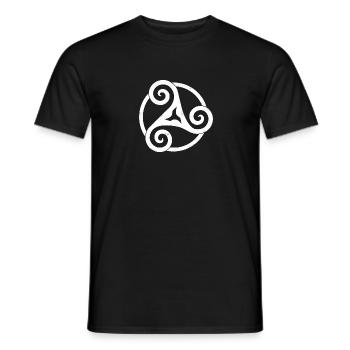 Triskele gestanzt weiss keltische Spirale - Männer T-Shirt - Schwarz - Vorne - AI Model Male 178 light (178cm)