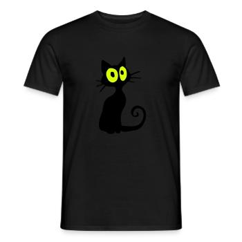 Katze - Männer T-Shirt - Schwarz - Vorne - AI Model Male 178 light (178cm)