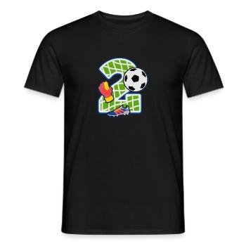 Fußball 2. Geburtstag Nummer 2 - 2 Jahre - Männer T-Shirt - Schwarz - Vorne - AI Model Male 178 light (178cm)