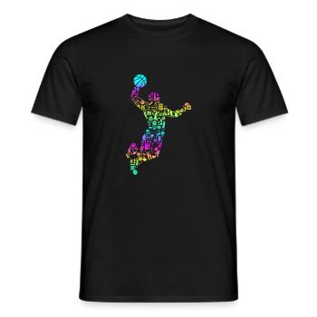 Basketball Calligram Picture Poem - Men's T-Shirt - black - Front - AI Model Male 178 light (178cm)