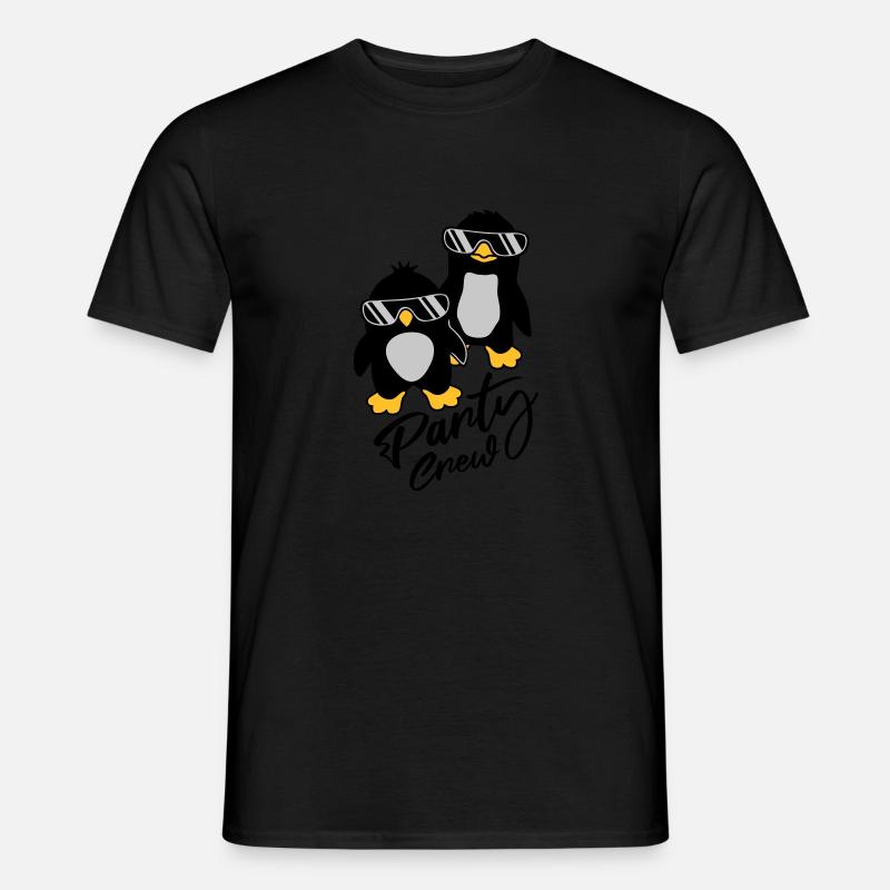Party Crew Pinguin Freunde - Männer T-Shirt - Schwarz