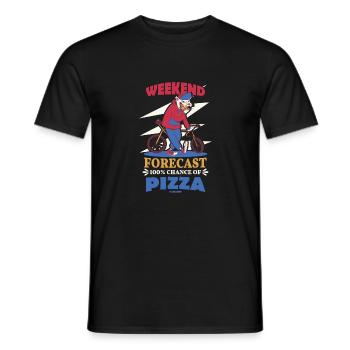 Weekend Forecast 100% Chance Of Pizza - Men's T-Shirt - black - Front - AI Model Male 178 light (178cm)