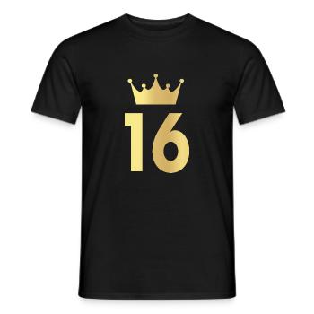 Fête cadeau 16ème anniversaire 16 ans - T-shirt homme - noir - Devant - AI Model Male 178 light (178cm)