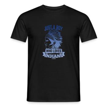 Just A Boy Who Loves Indians Native People - Männer T-Shirt - Schwarz - Vorne - AI Model Male 178 light (178cm)