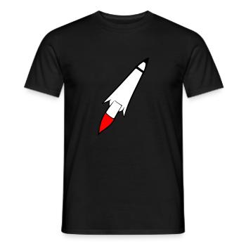 Vecteur de vol spatial spatial de fusée spatiale - T-shirt homme - noir - Devant - AI Model Male 178 light (178cm)