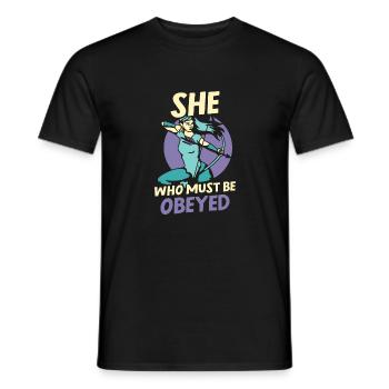 She who must be obeyed - Männer T-Shirt - Schwarz - Vorne - AI Model Male 178 light (178cm)