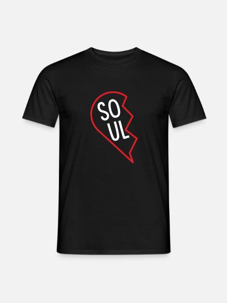 halbes Herz (1/2) - Geschenkidee - Soulmate - Männer T-Shirt - Schwarz