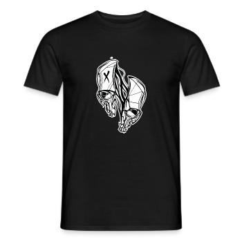 Geteilter Schädel // Illustration - Männer T-Shirt - Schwarz - Vorne - AI Model Male 178 light (178cm)