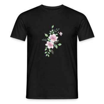 Weiße rosa Blume - Männer T-Shirt - Schwarz - Vorne - AI Model Male 178 light (178cm)