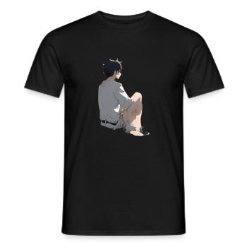 Manga Man - Männer T-Shirt - Schwarz - Vorne - AI Model Male 178 light (178cm)