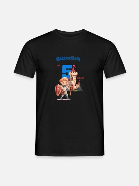 Ritterlich seit 5 Jahren - tolles Ritter Motiv - Männer T-Shirt - Schwarz