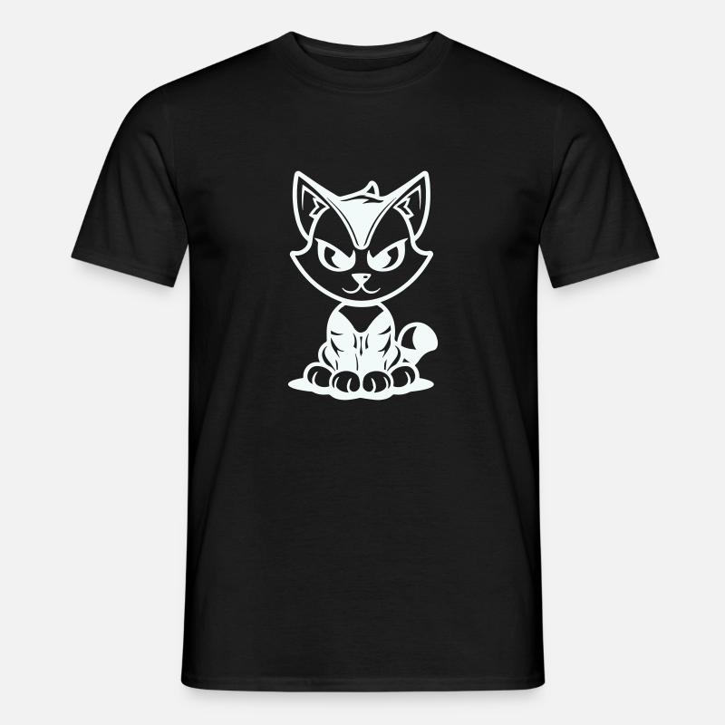chat - T-shirt homme - noir
