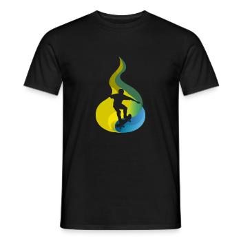 Longboard Skaten - Männer T-Shirt - Schwarz - Vorne - AI Model Male 178 light (178cm)