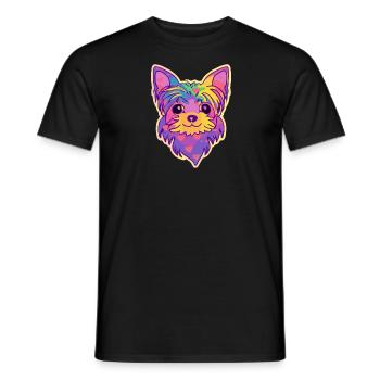 Yorkshire Terrier Regenbogen Hund Yorkie - Männer T-Shirt - Schwarz - Vorne - AI Model Male 178 light (178cm)