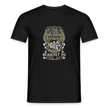 Axt Walhalla Valhall Wikinger Vikings Geschenk - Männer T-Shirt - Schwarz - Vorne - AI Model Male 178 light (178cm)