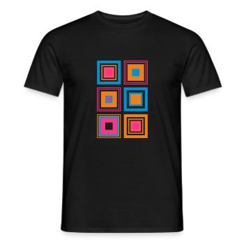 70's Square Retro Vintage 80's Valentine's Day - Men's T-Shirt - black - Front - AI Model Male 178 light (178cm)