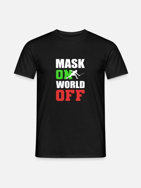 Tschüss Welt Schwertkämpfer Geschenk - Männer T-Shirt - Schwarz