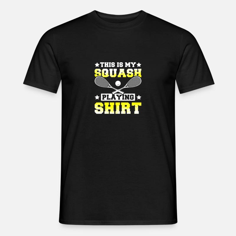 This is my squash playing - Männer T-Shirt - Schwarz
