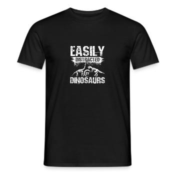 Paleontologist easily distracted by dinosaurs - Männer T-Shirt - Schwarz - Vorne - AI Model Male 178 light (178cm)