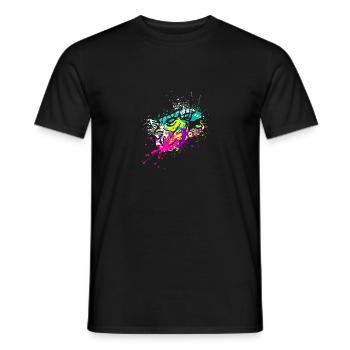 Splash art Dinosaur Ankylosaurus head - Männer T-Shirt - Schwarz - Vorne - AI Model Male 178 light (178cm)