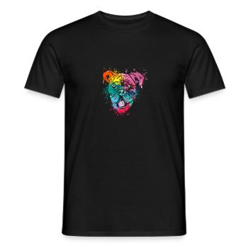 colorful splash art dog lover Boxer Dog - Männer T-Shirt - Schwarz - Vorne - AI Model Male 178 light (178cm)