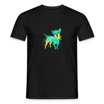 colorful splash art dog lover chihuahua - Männer T-Shirt - Schwarz - Vorne - AI Model Male 178 light (178cm)