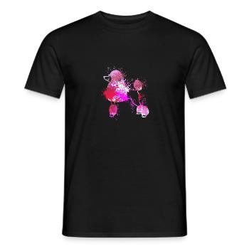 colorful splash art dog lover Poodle - Männer T-Shirt - Schwarz - Vorne - AI Model Male 178 light (178cm)