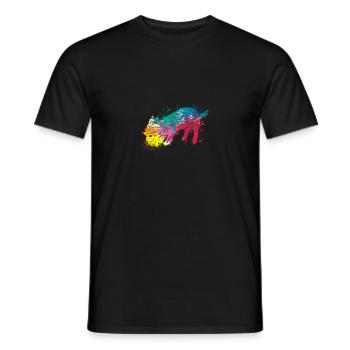Colorful Splash Art Dog Lover Yorkie - Men's T-Shirt - black - Front - AI Model Male 178 light (178cm)