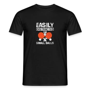 Facilement distrait par de petites balles de ping-pong - T-shirt homme - noir - Devant - AI Model Male 178 light (178cm)