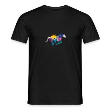 Colorful Splash Art Farm animaux Cheval - T-shirt homme - noir - Devant - AI Model Male 178 light (178cm)