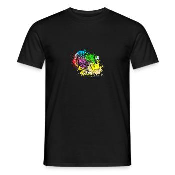 Colorful Splash Farm animals thanksgiving Turkey - Men's T-Shirt - black - Front - AI Model Male 178 light (178cm)