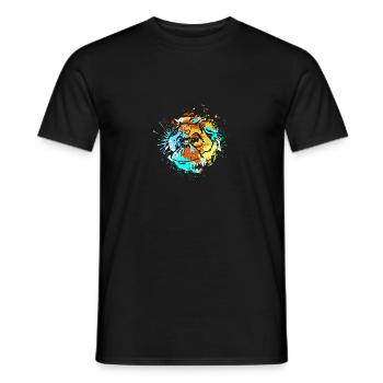Splash Art Affe Borneo Orang Utan - Männer T-Shirt - Schwarz - Vorne - AI Model Male 178 light (178cm)