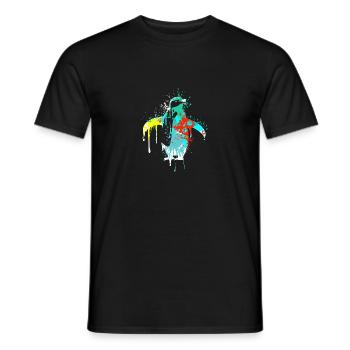 Splash Art Pingouin Pingouin Emperor Penguin - T-shirt homme - noir - Devant - AI Model Male 178 light (178cm)