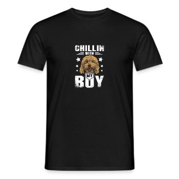 chillin avec mon garçon cockapoo - T-shirt homme - noir - Devant - AI Model Male 178 light (178cm)