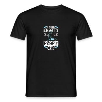 I make knotty people cry Massage therapists - Männer T-Shirt - Schwarz - Vorne - AI Model Male 178 light (178cm)