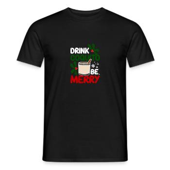 Puerto Rico Christmas Drink coquito be berry - Men's T-Shirt - black - Front - AI Model Male 178 light (178cm)