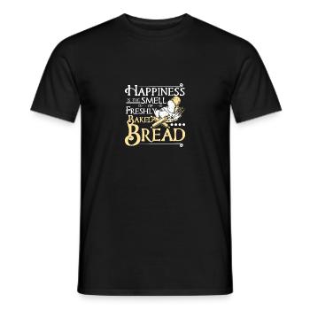 Happiness is the smell of baked bread - Männer T-Shirt - Schwarz - Vorne - AI Model Male 178 light (178cm)