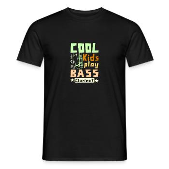Pour les enfants, Cool Kids joue de la clarinette basse - T-shirt homme - noir - Devant - AI Model Male 178 light (178cm)